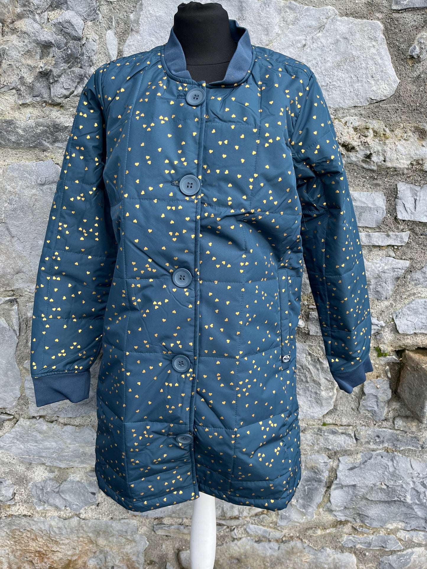 Danefae Petrol gold hearts coat uk 10-12