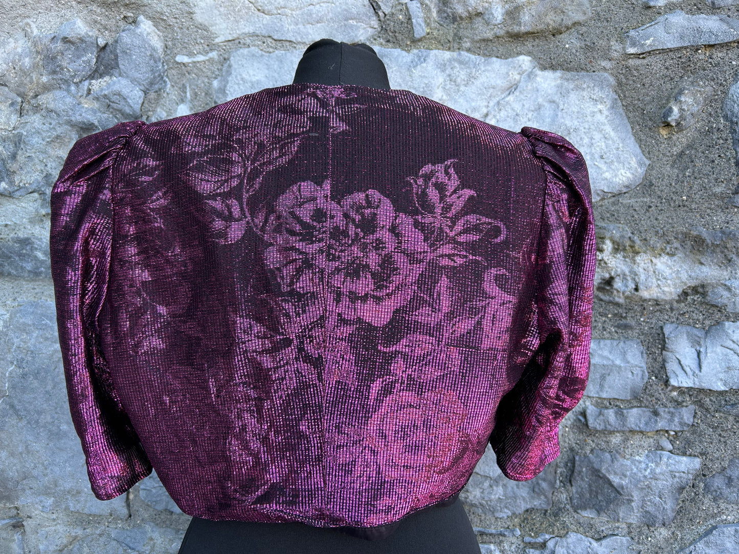 80s purple floral bolero uk 12