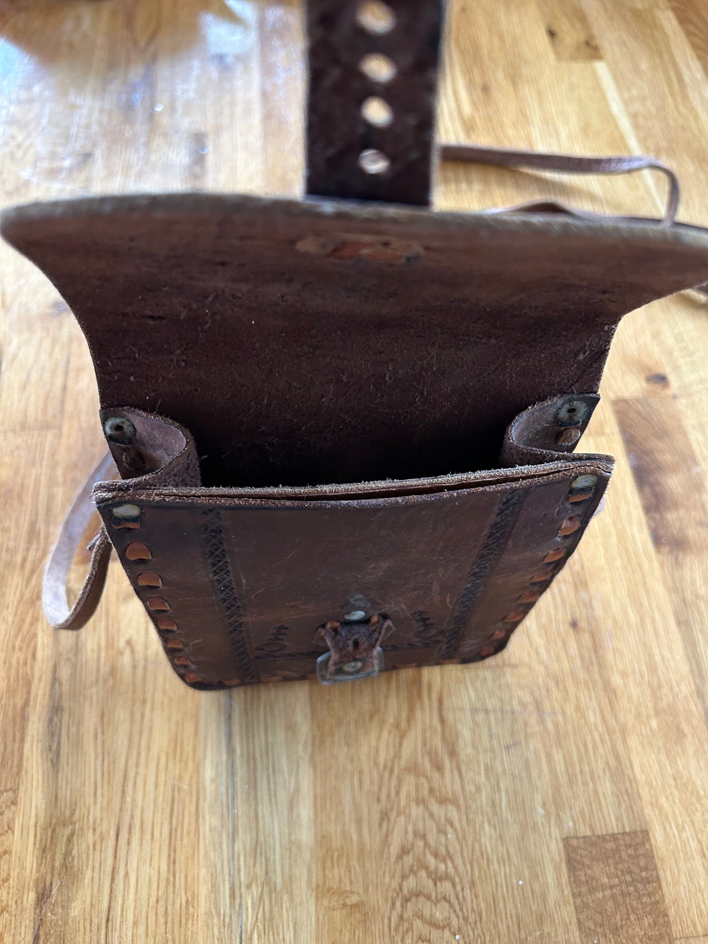 Brown leather bag