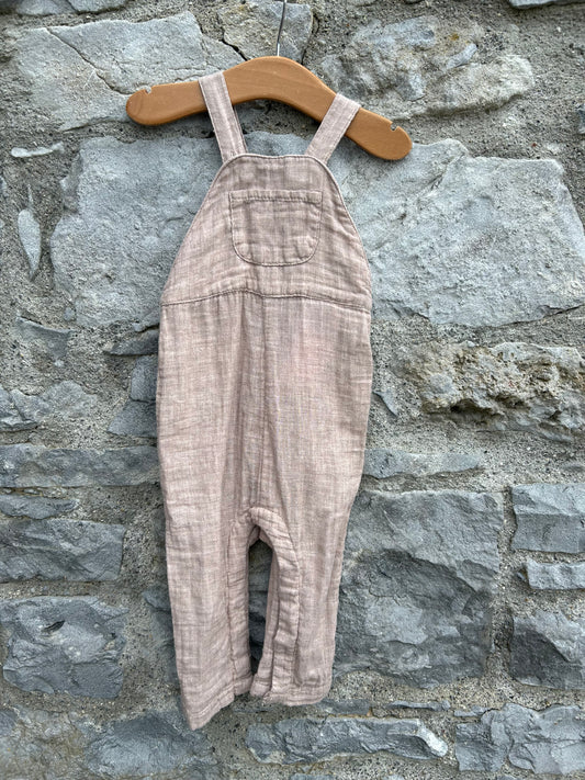 Beige dungarees   6-9m (68-74cm)