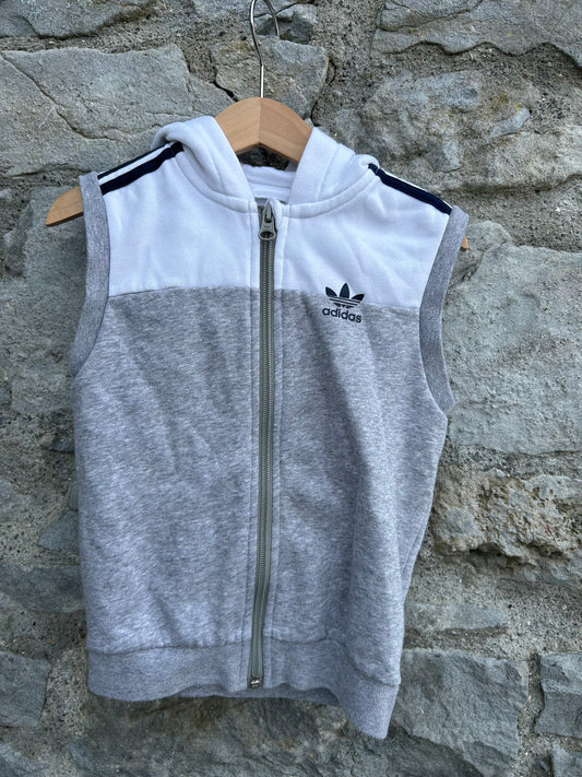 Grey&white sleeveless hoodie  3-4y (98-104cm)