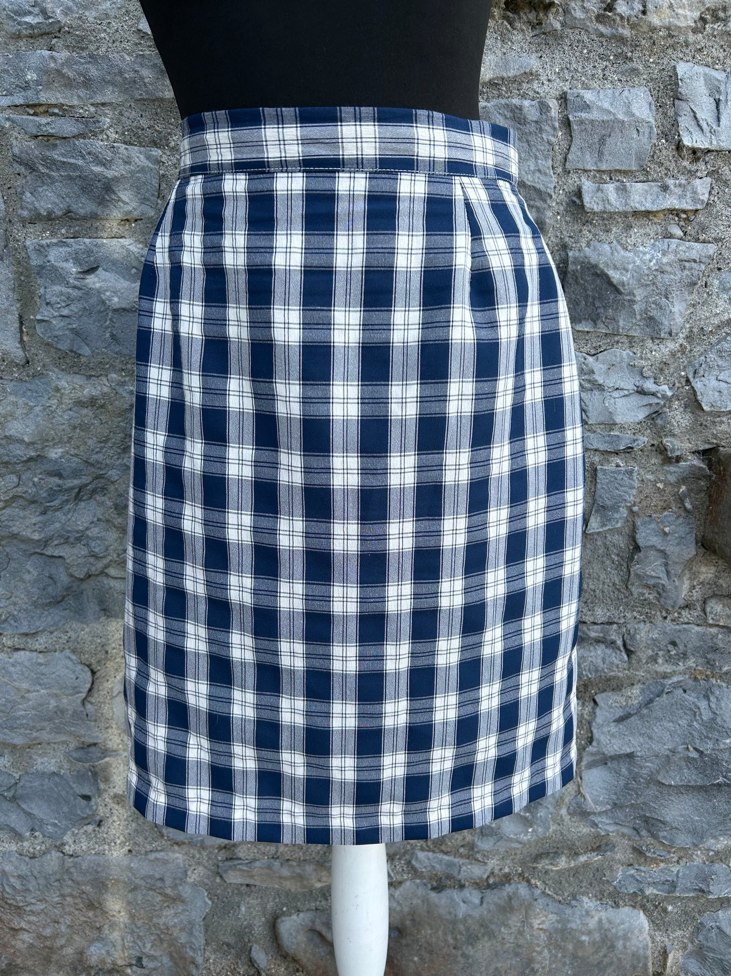 90s navy check suit uk 12-14