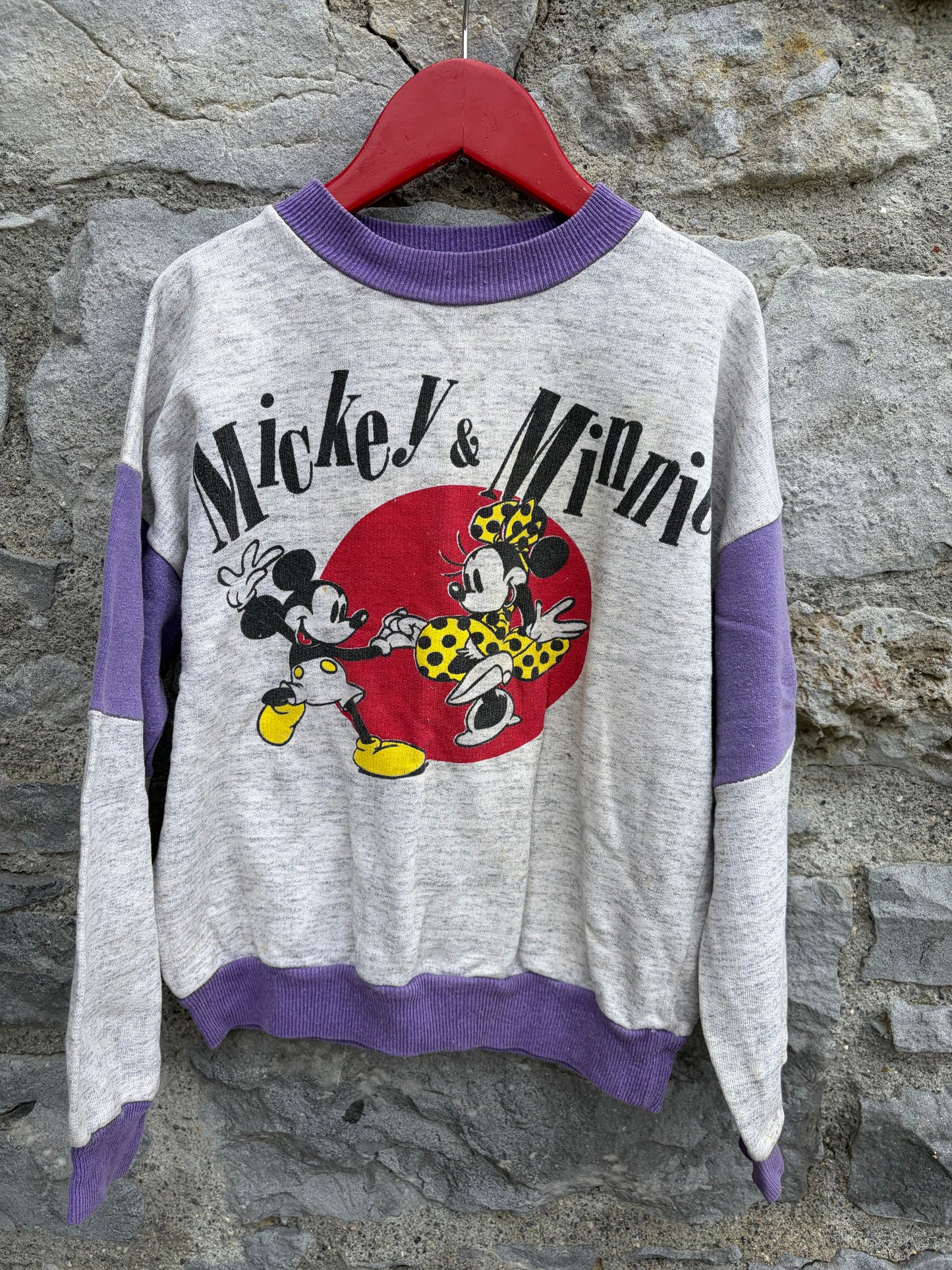 80s Minnie&Mickey grey sweatshirt  6-7y (116-122cm)