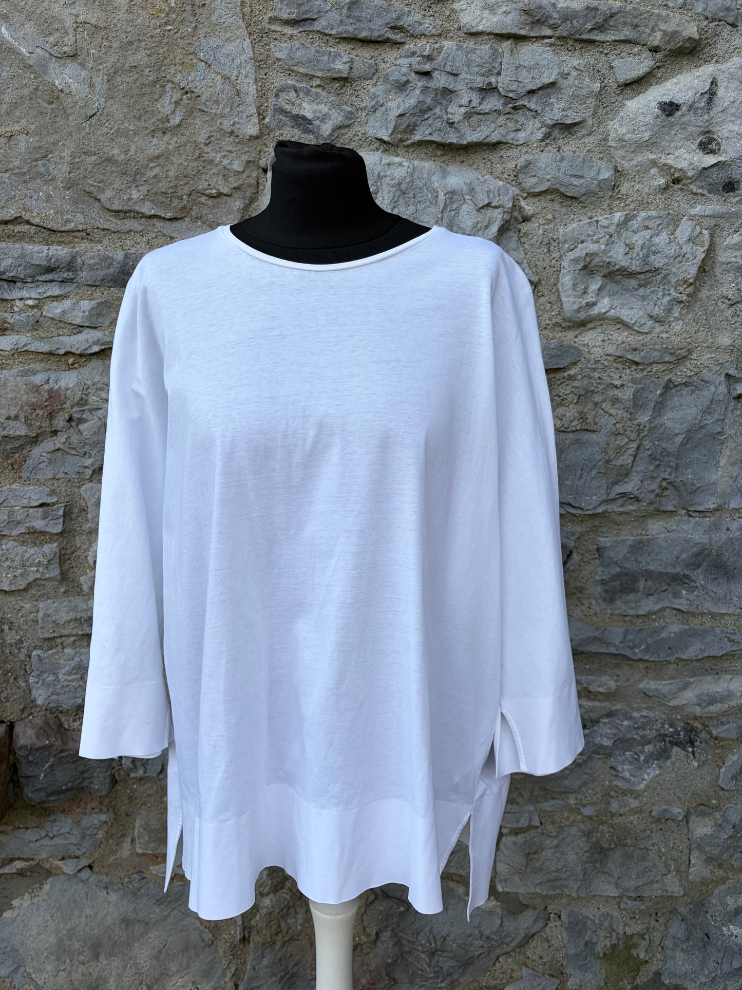 White oversized long top uk 12-14