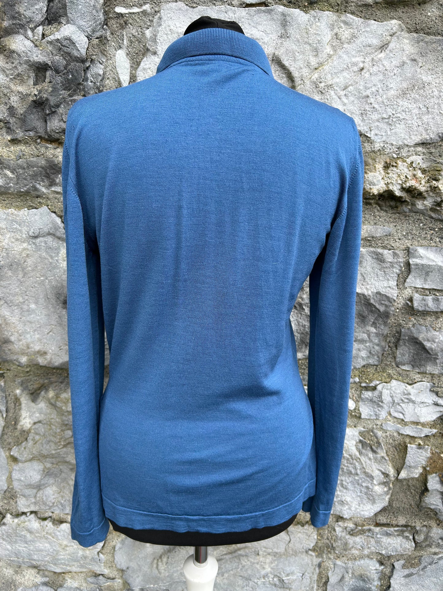 80s blue merino top uk 10