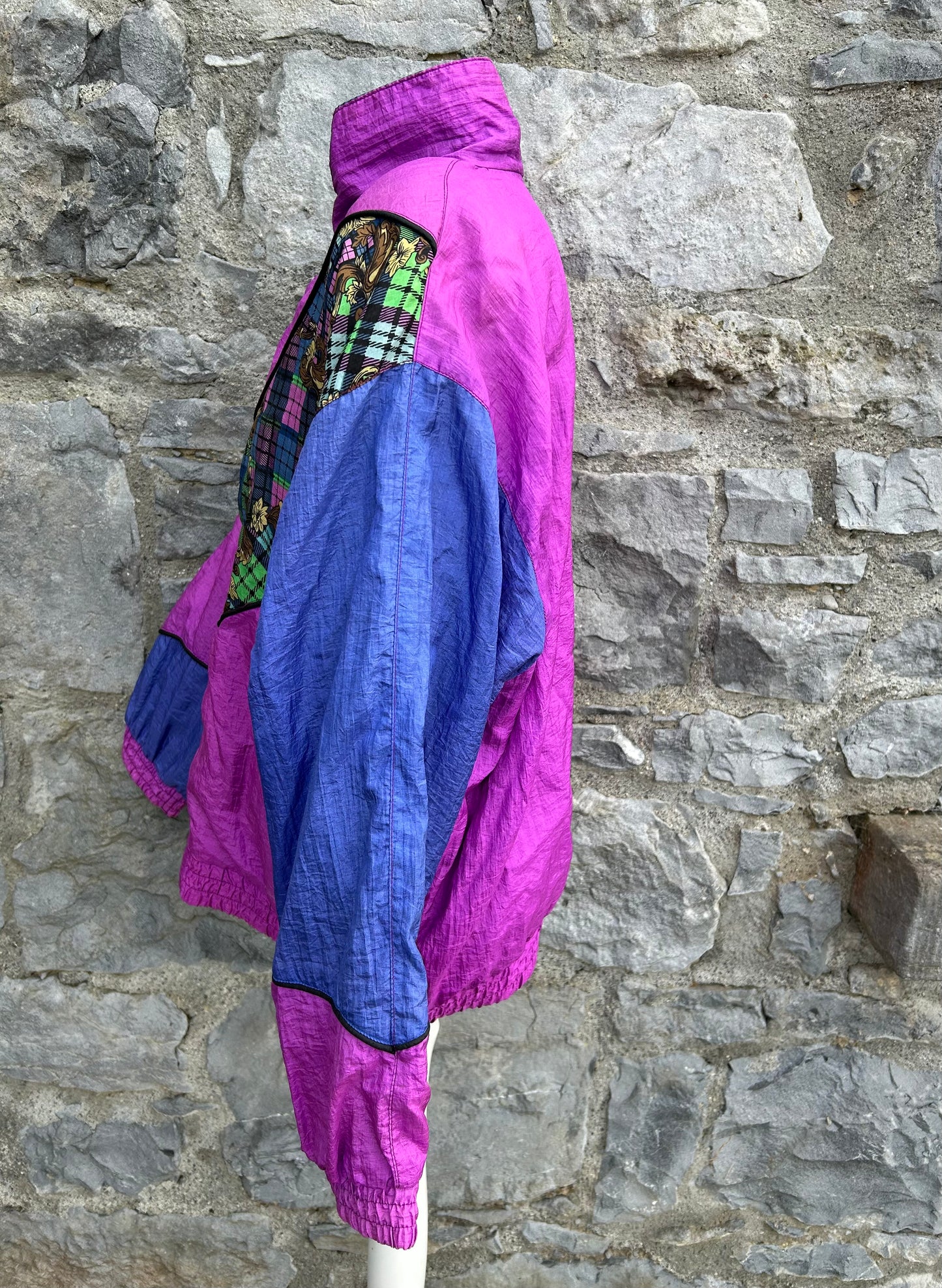 80s Pink&purple shell jacket uk 14-16