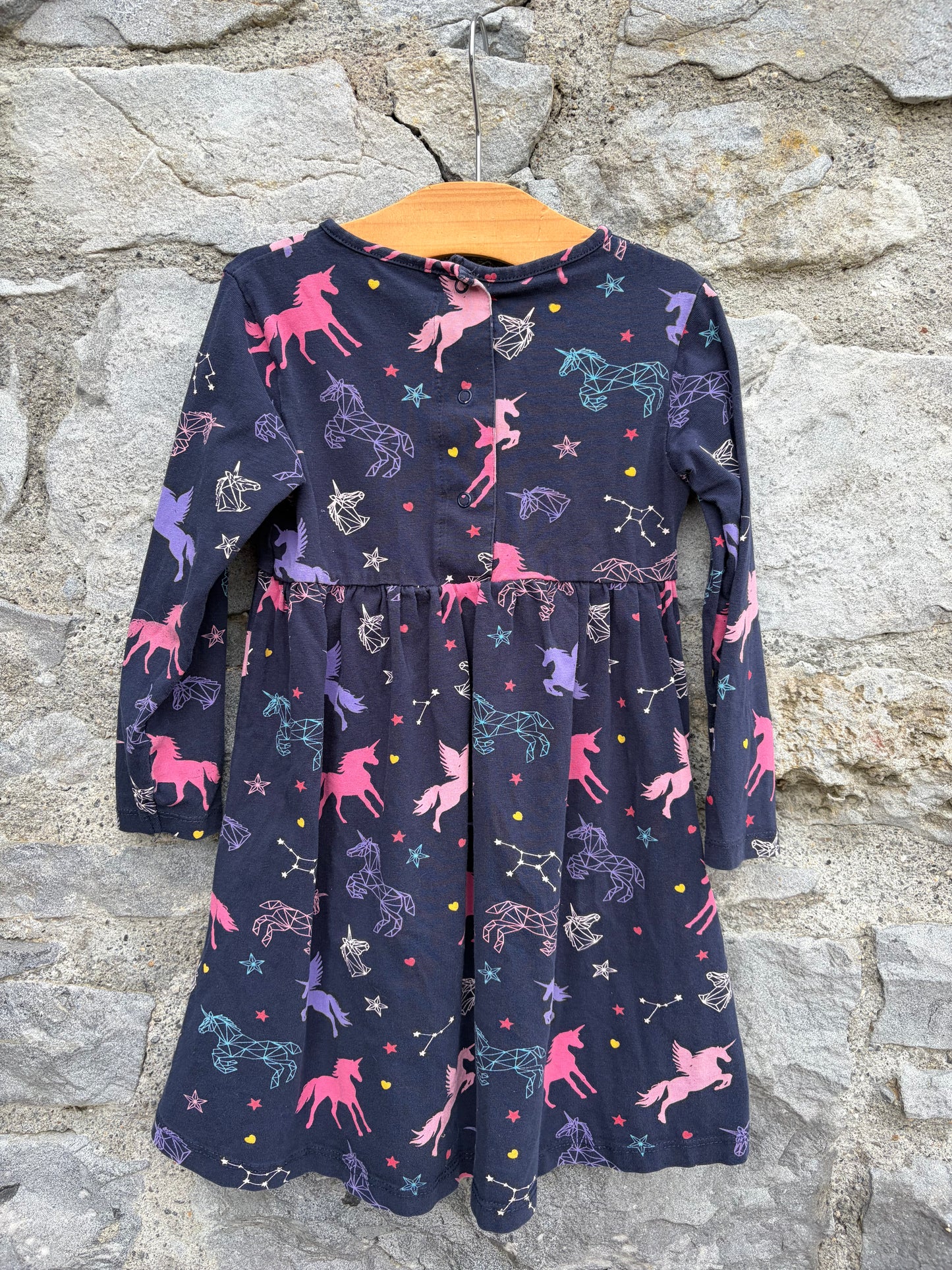Unicorns navy dress  2-3y (92-98cm)