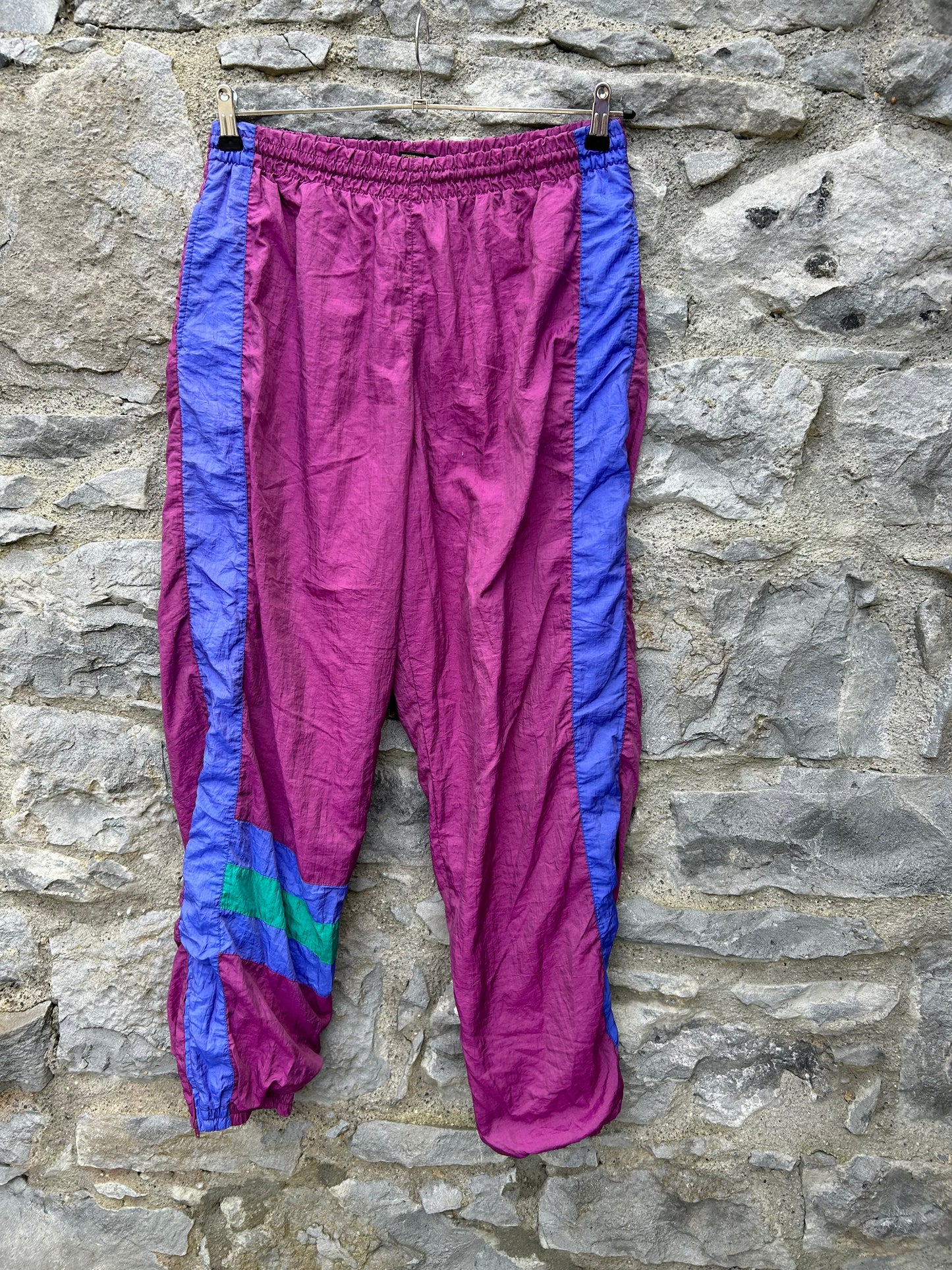 80s Pink&purple shell pants Large