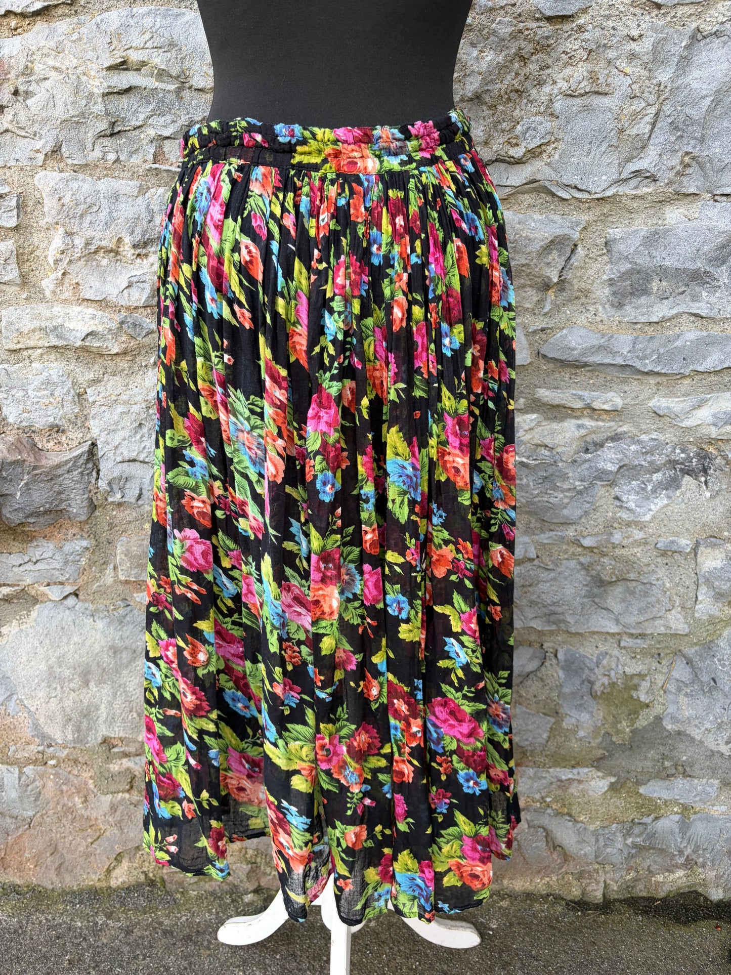 90s sheer floral skirt uk 10-12