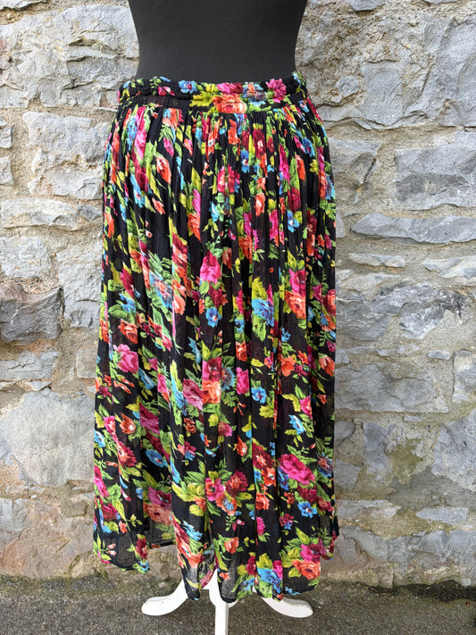 90s sheer floral skirt uk 10-12