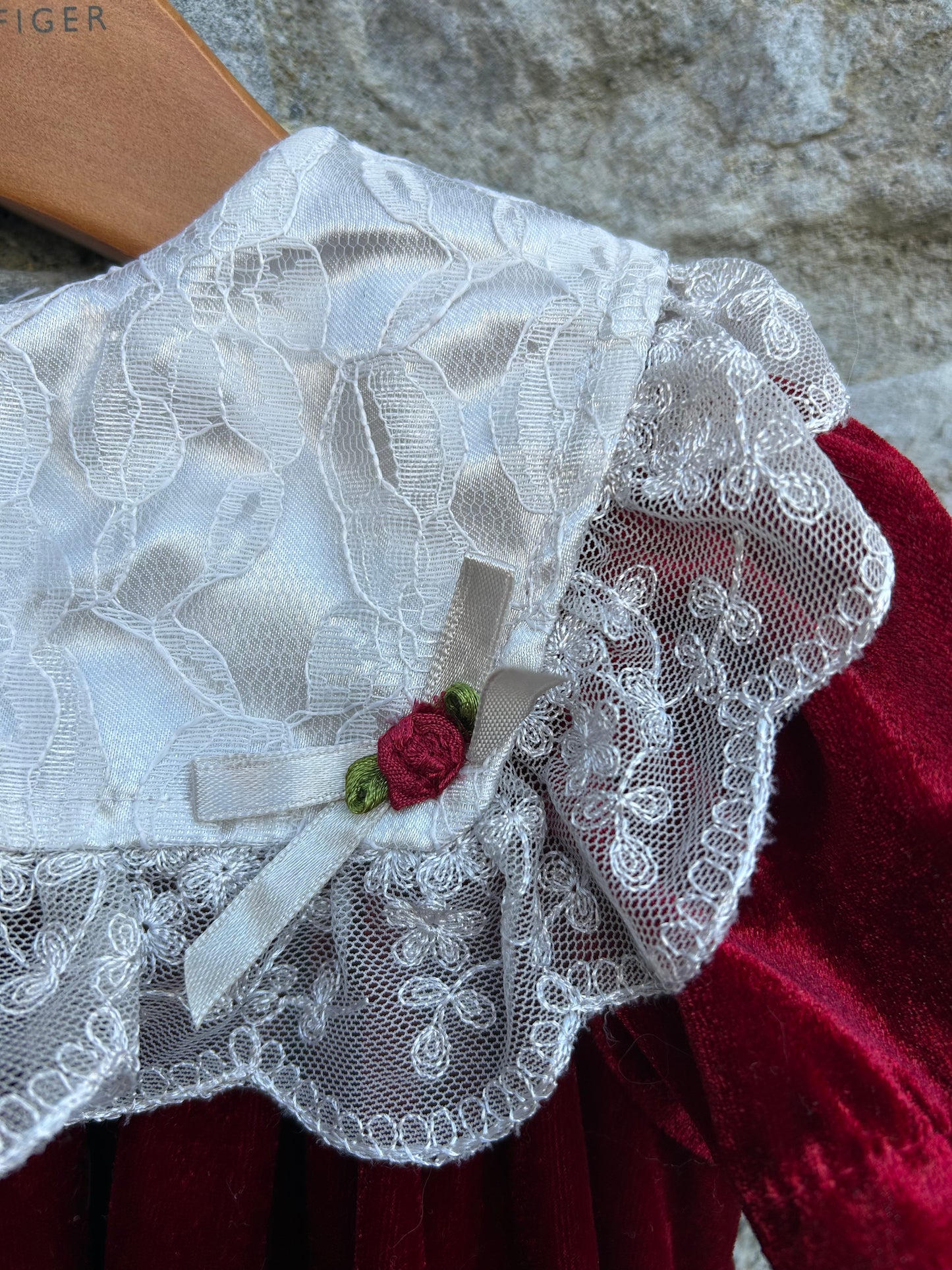 80s burgundy velvet dress   18m (86cm)