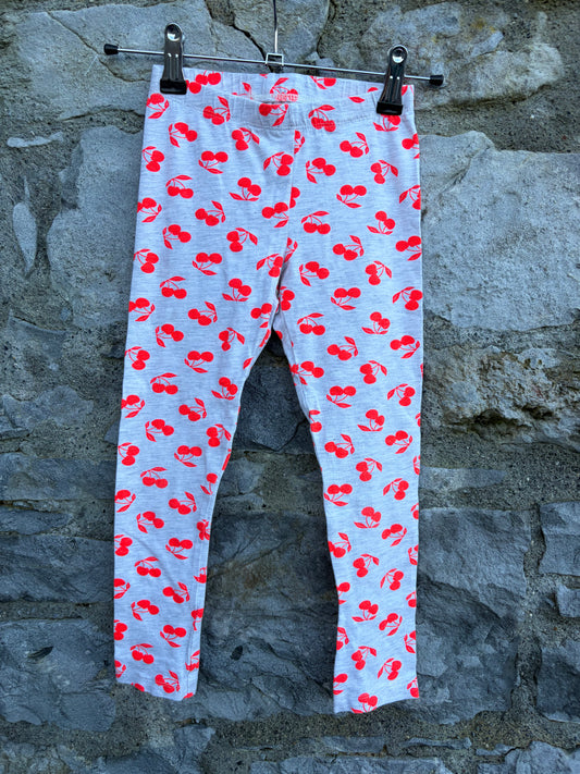 Cherries grey leggings  4-5y (104-110cm)