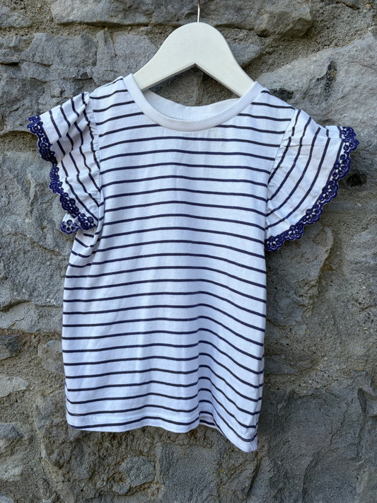 Navy stripy top  4y (104cm)
