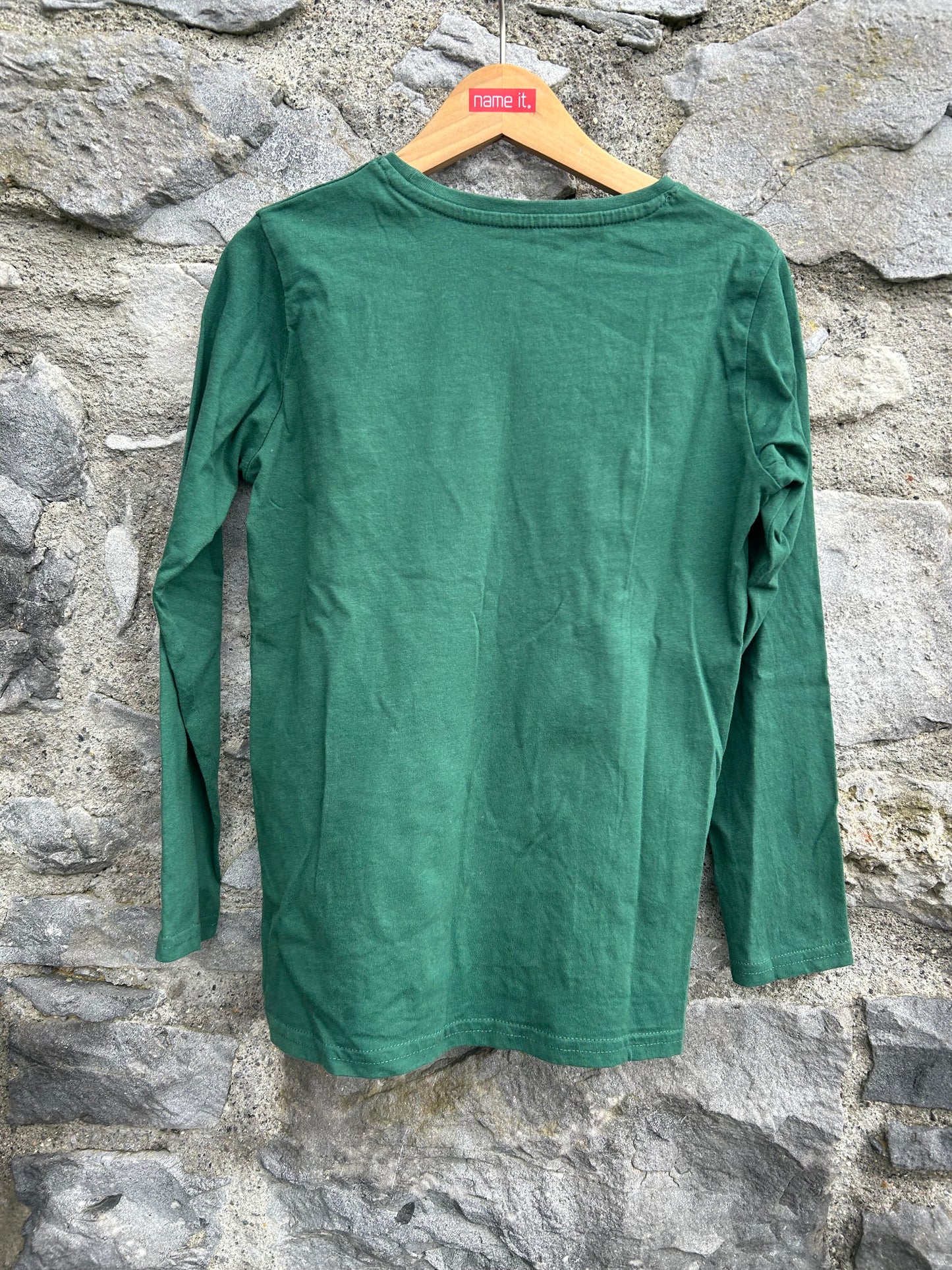 Sequin T-rex green top  8-9y (128-134cm)