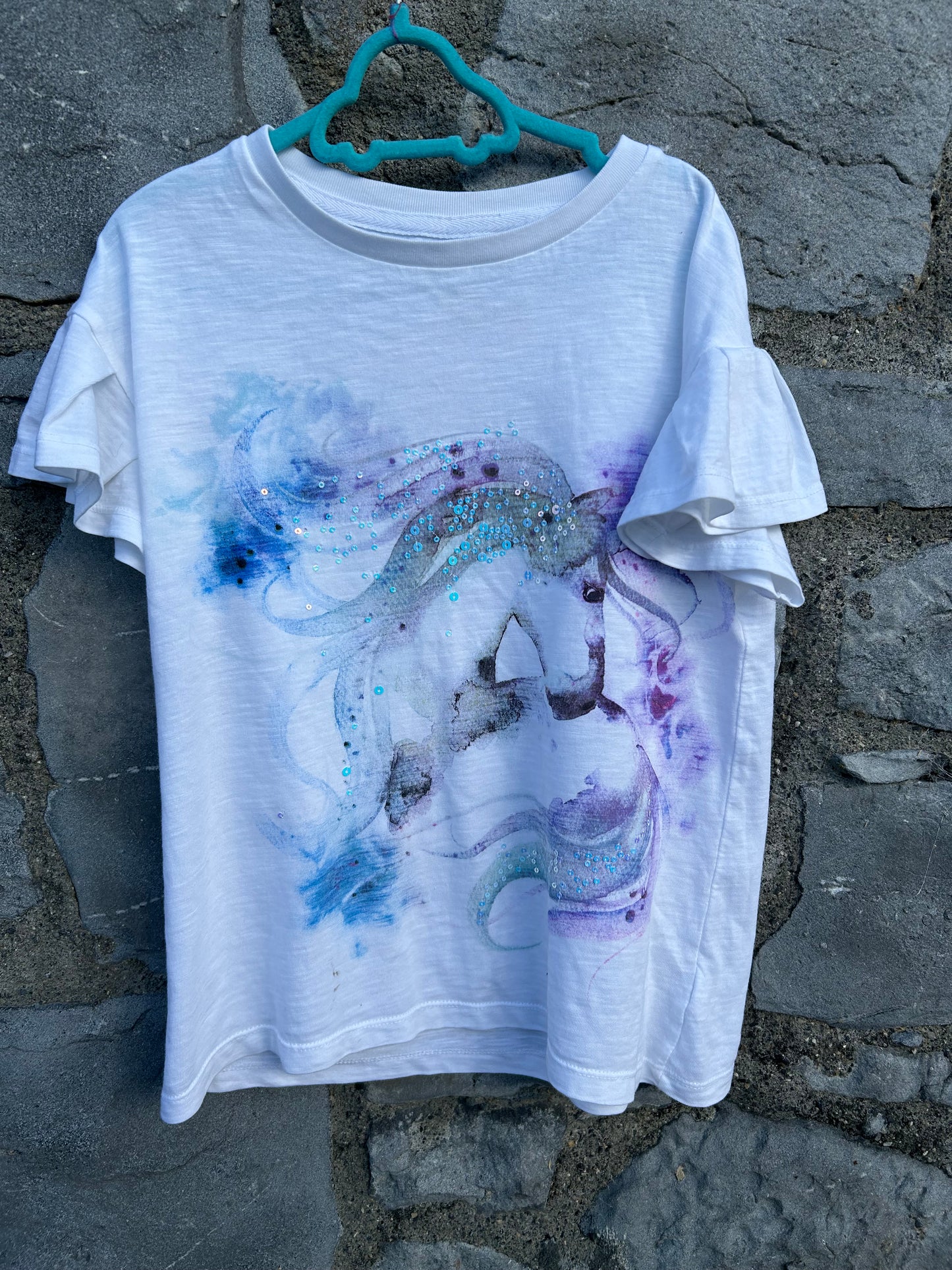 Unicorn white T-shirt   9y (134cm)