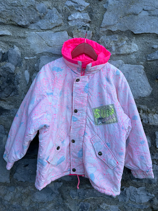 80s pink neon abstract jacket  9-10y (134-140cm)