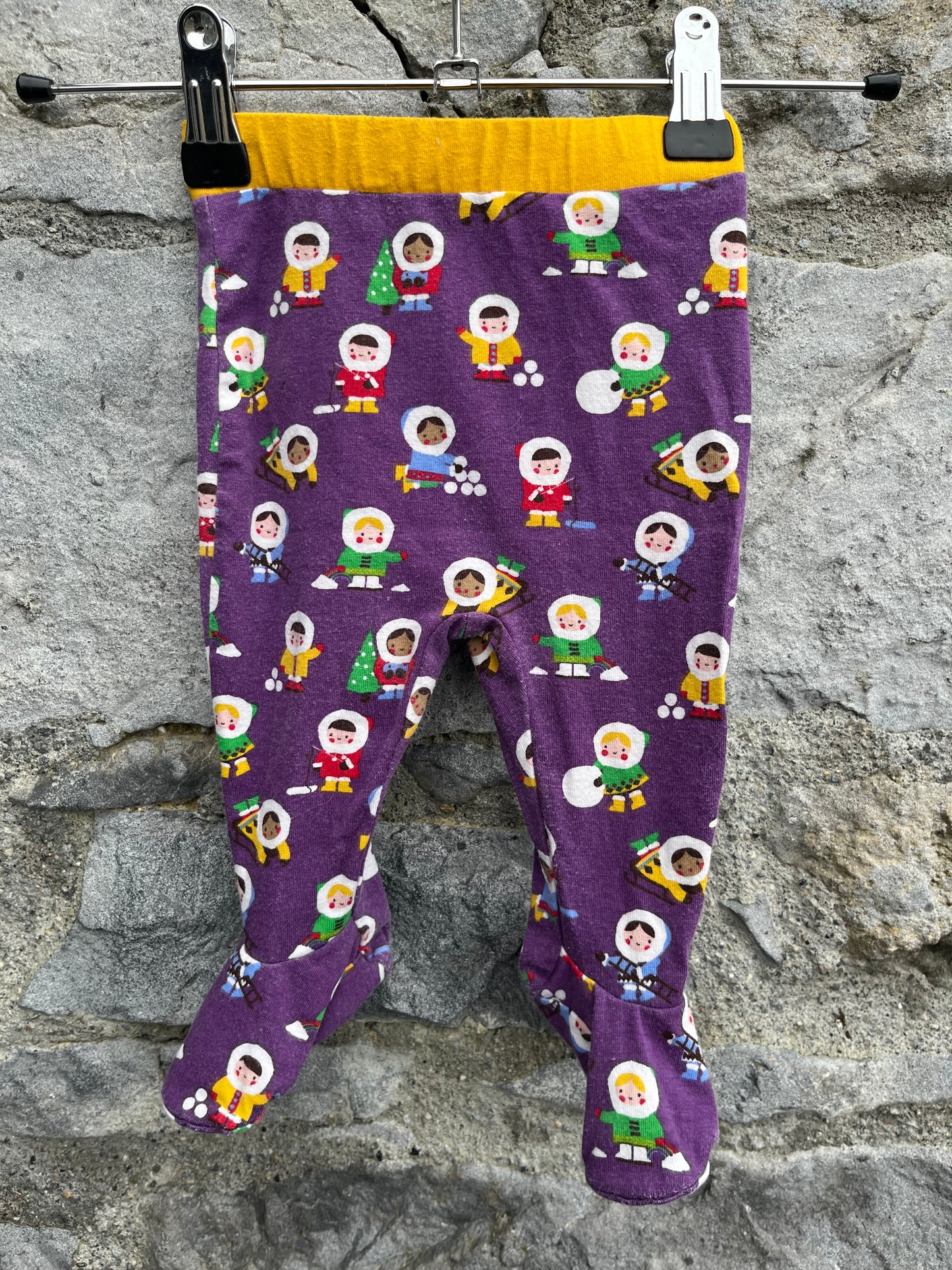 Inuit purple footed leggings  0-3m (56-62cm)