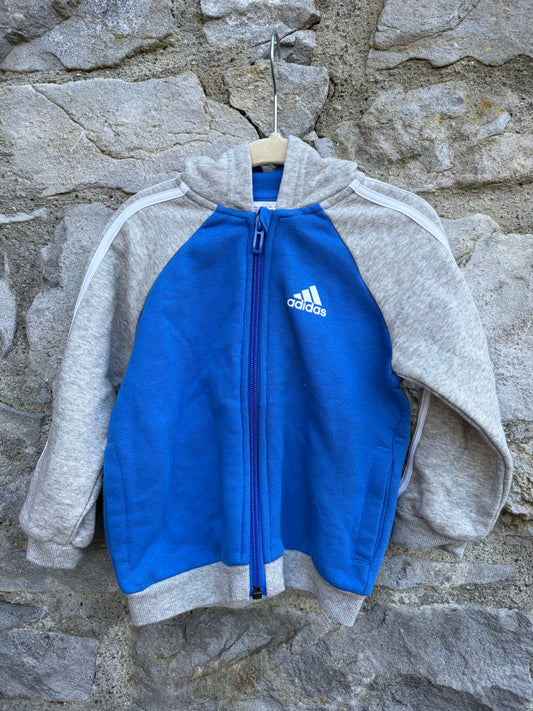 Blue&grey hoodie 12-18m (80-86cm)