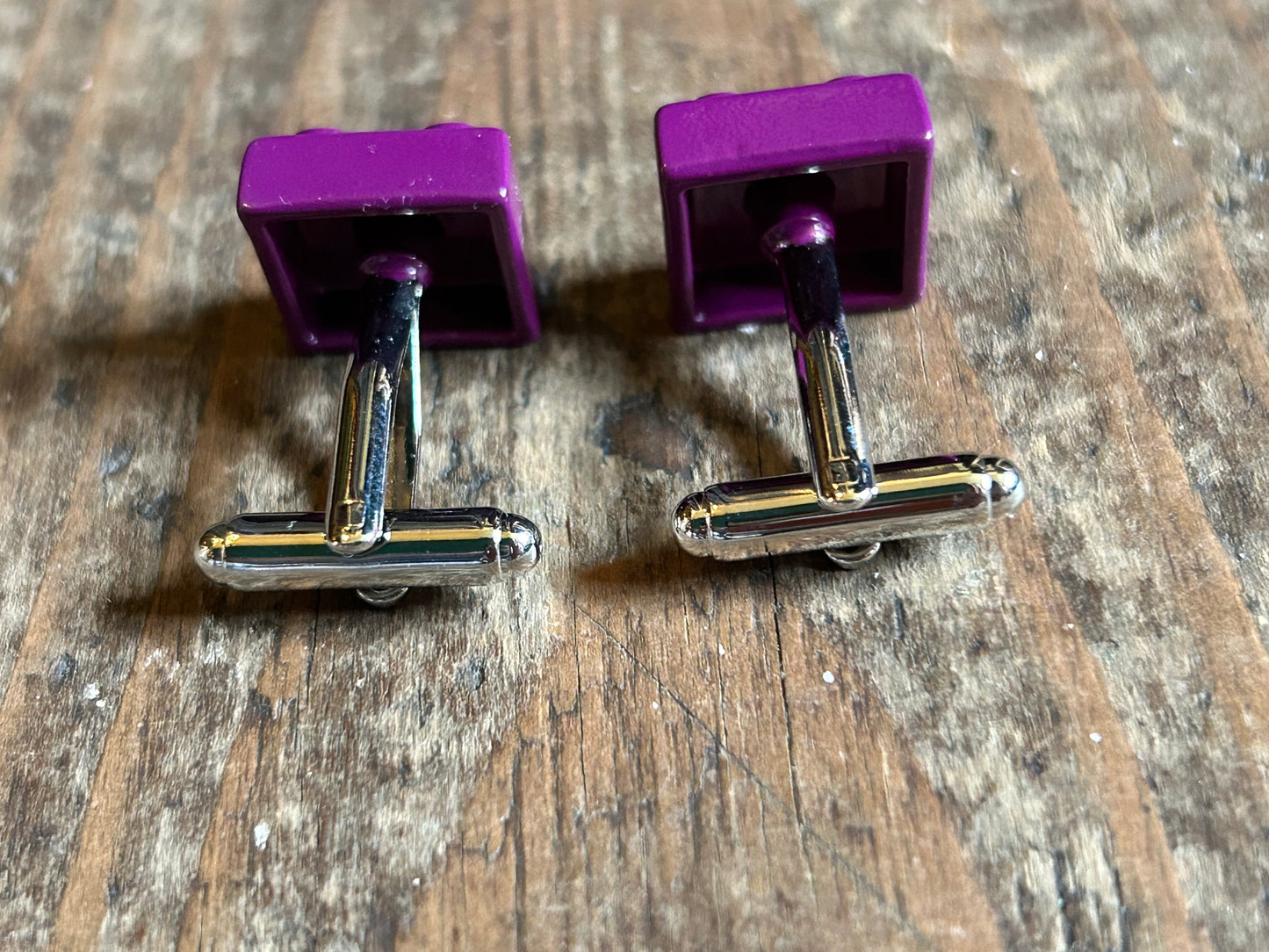 LEGO purple block cufflinks