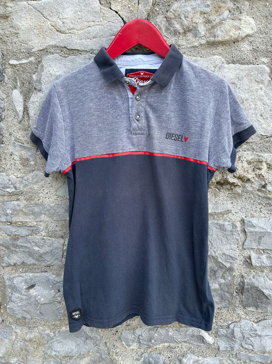Grey&navy polo top 11y (146cm)
