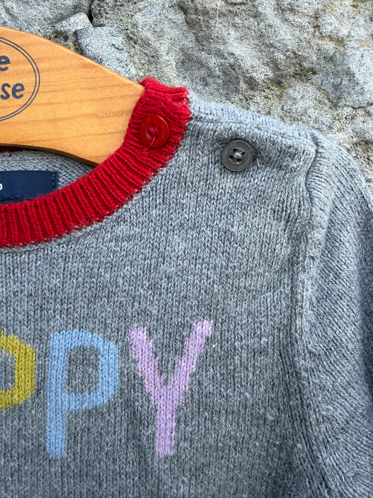 Happy grey knitted onesie 3-6m (62-68cm)