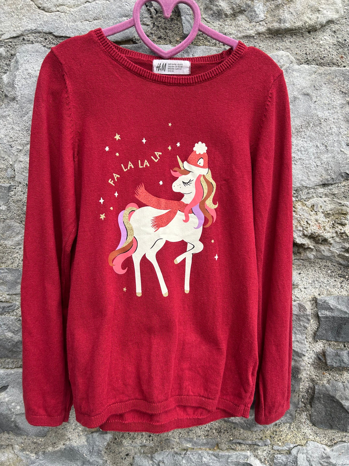 Fa la la unicorn jumper  9-10y (134-140cm)