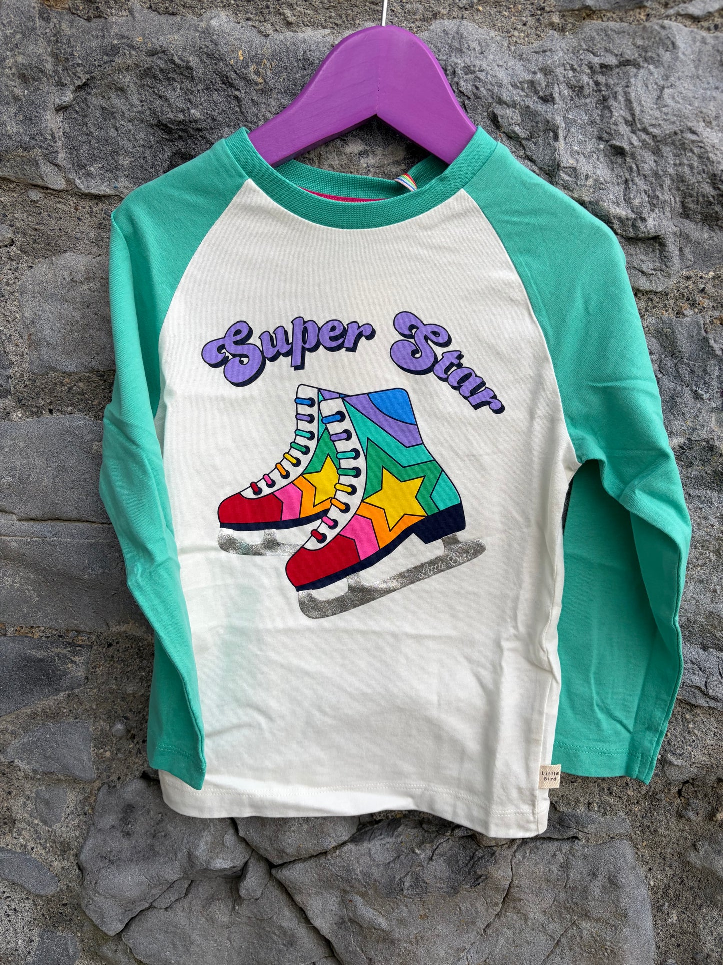Super star skates raglan top  3-4y (98-104cm)