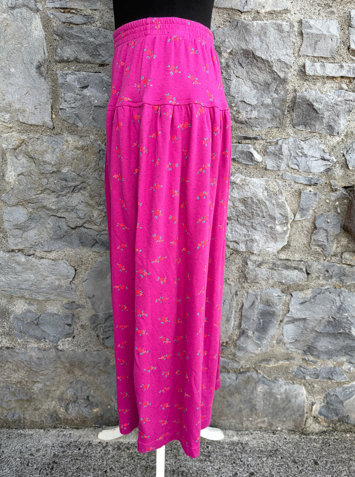 Y2K pink floral skirt uk 6-10
