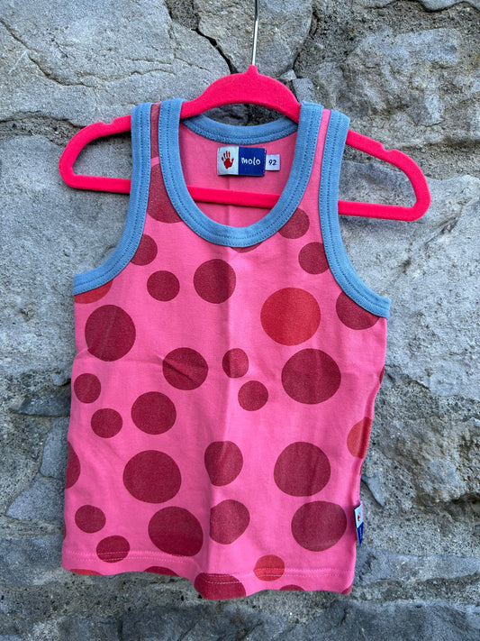 Pink Mega dots tank top  18m (86cm)