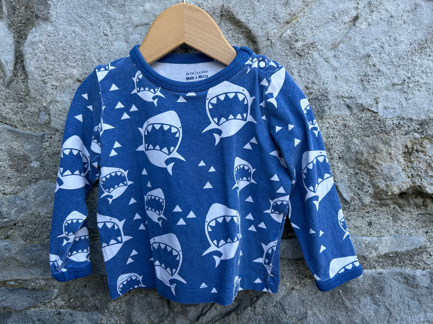 Sharks blue top 3-6m (62-68cm)