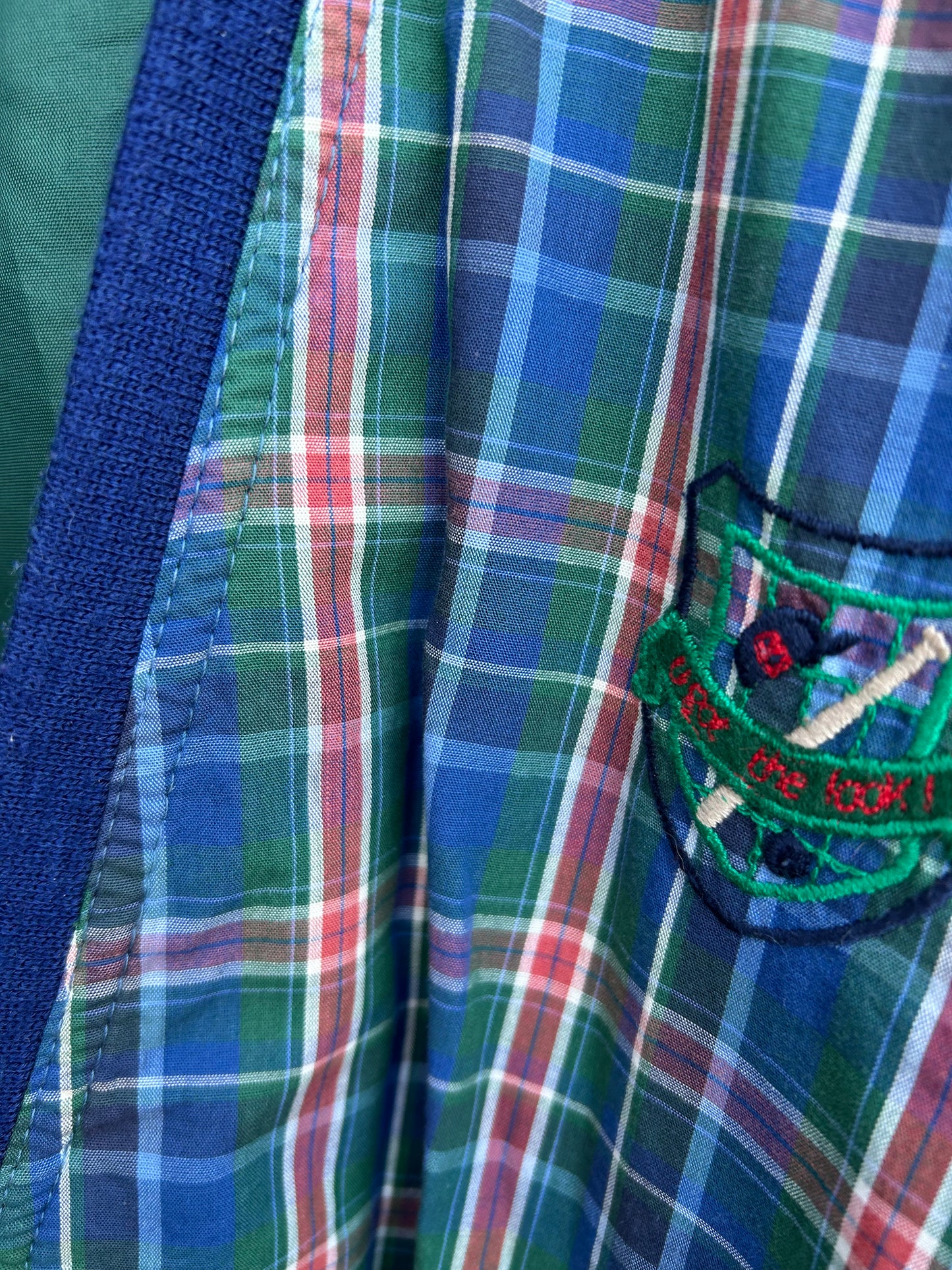 80s Blue&red check bomber jacket 12y (152cm)