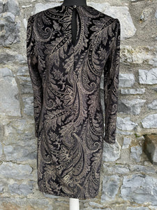 Black&gold paisley dress uk 10-12