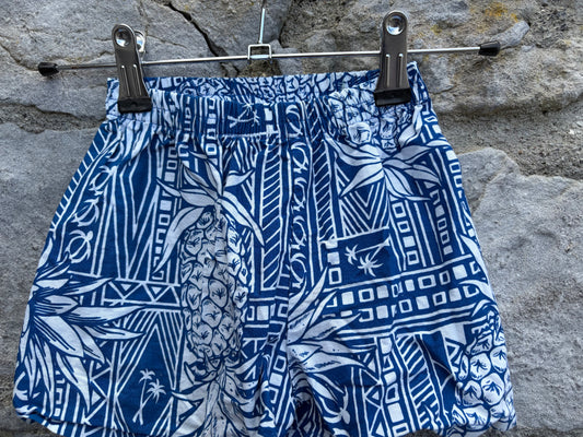 Pineapple blue shorts  18-24m (86-92cm)