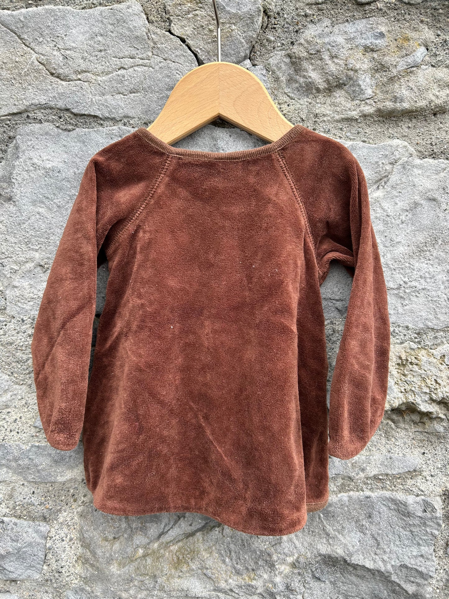 Brown velour tunic 12-18m (80-86cm)