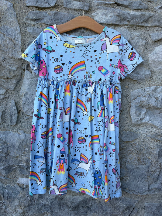 Rainbow unicorns dress 5-6y (110-116cm)