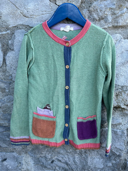 Green cardigan 5-6y (110-116cm)