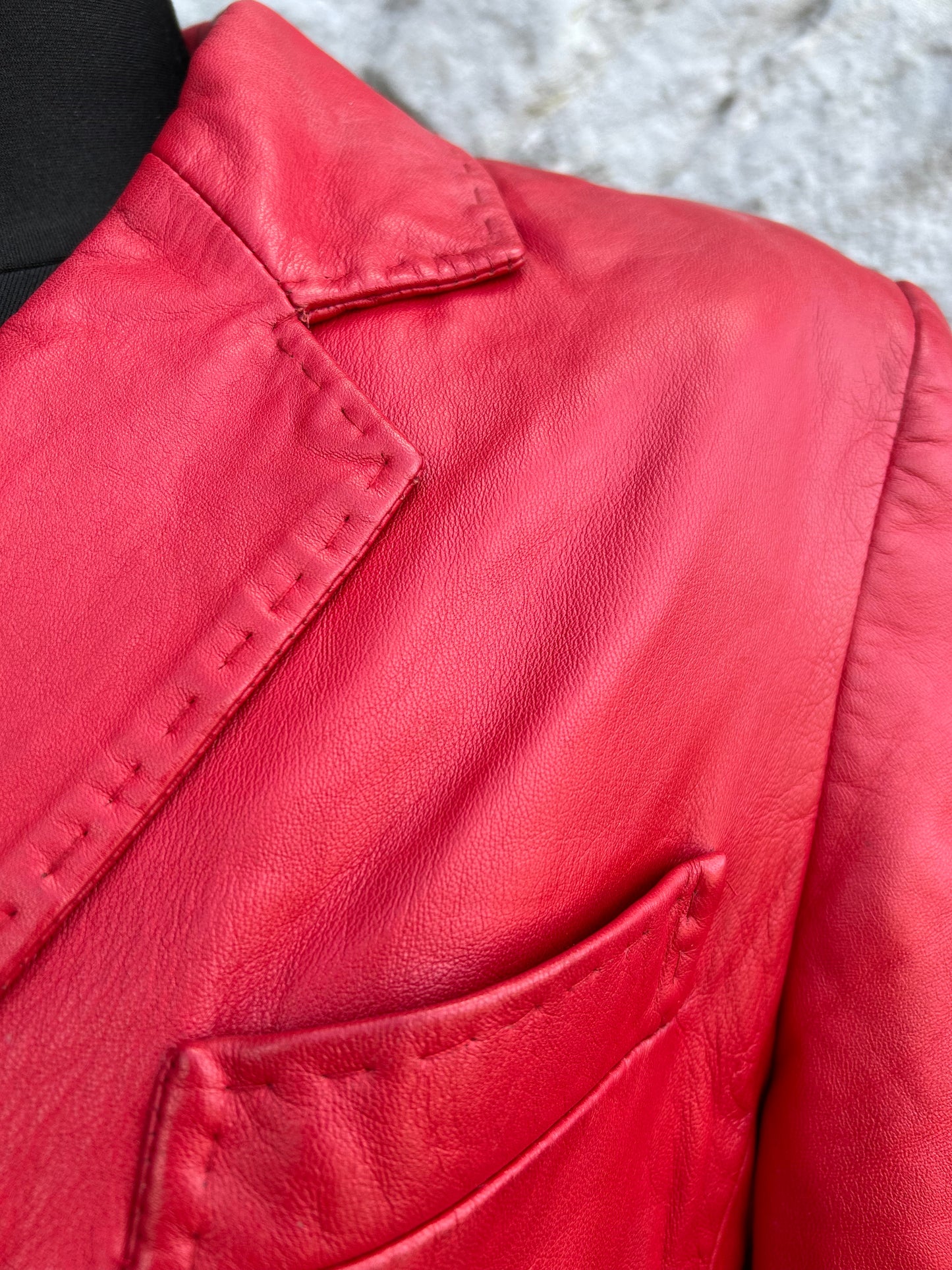 Red leather jacket uk 12