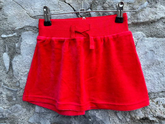 Red velour skirt  2-3y (92-98cm)