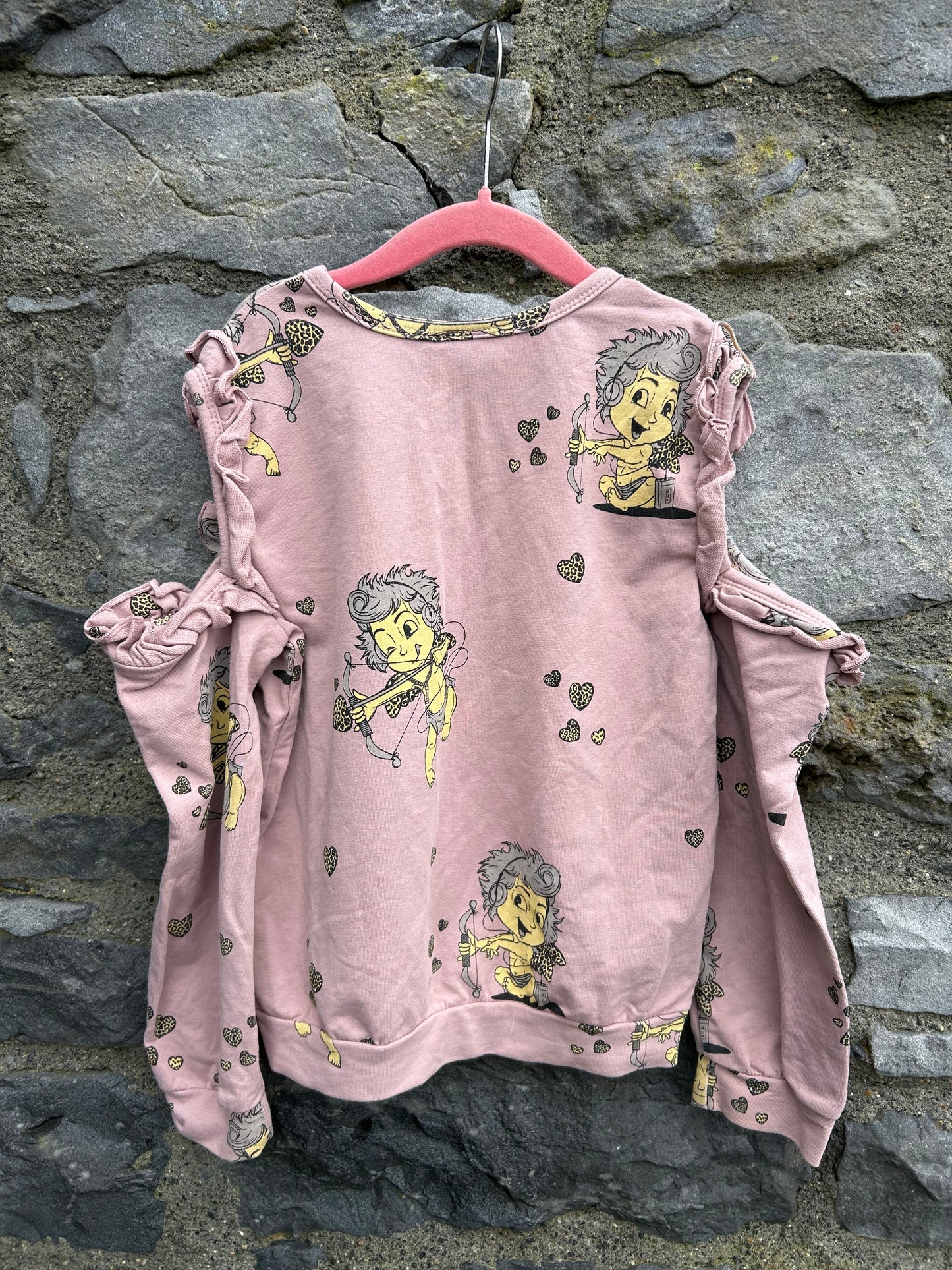 Cupids pink cold shoulder sweatshirt 6-7y (116-122cm)