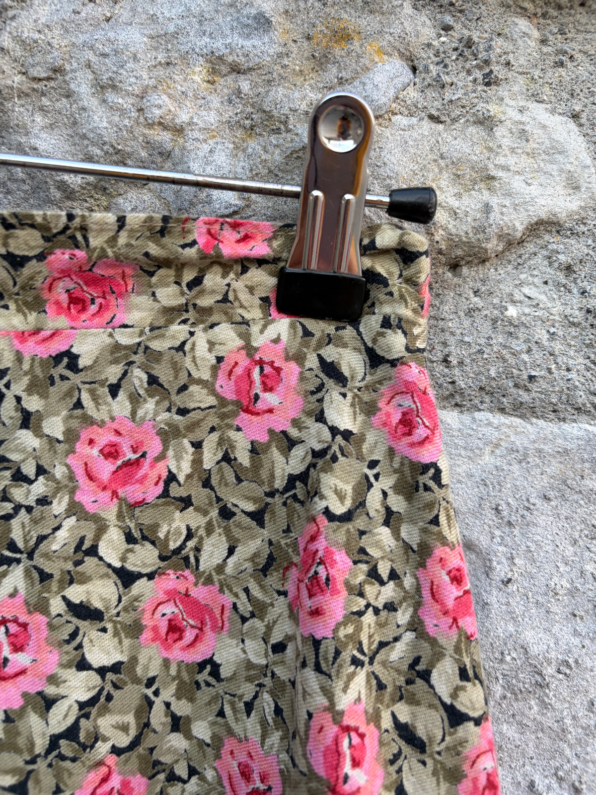 90s roses green skirt uk 10-12