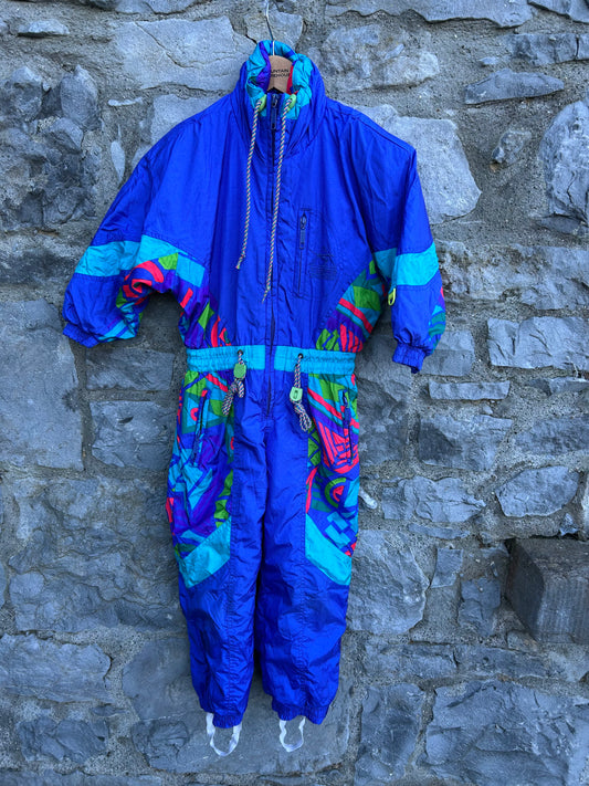 80s blue abstract ski suit   5-6y (110-116cm)