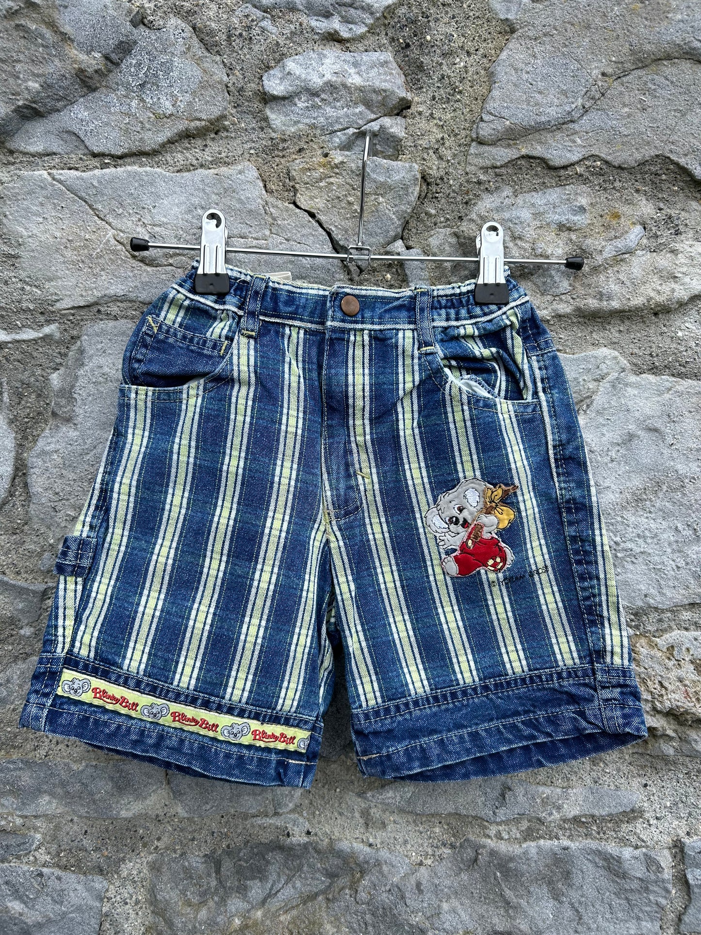 90s stripy denim shorts  3y (98cm)