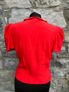 80s red blouse uk 6-8