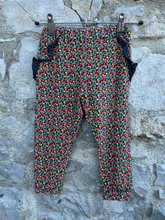 Red flowers baggy pants  18-24m (86-92cm)