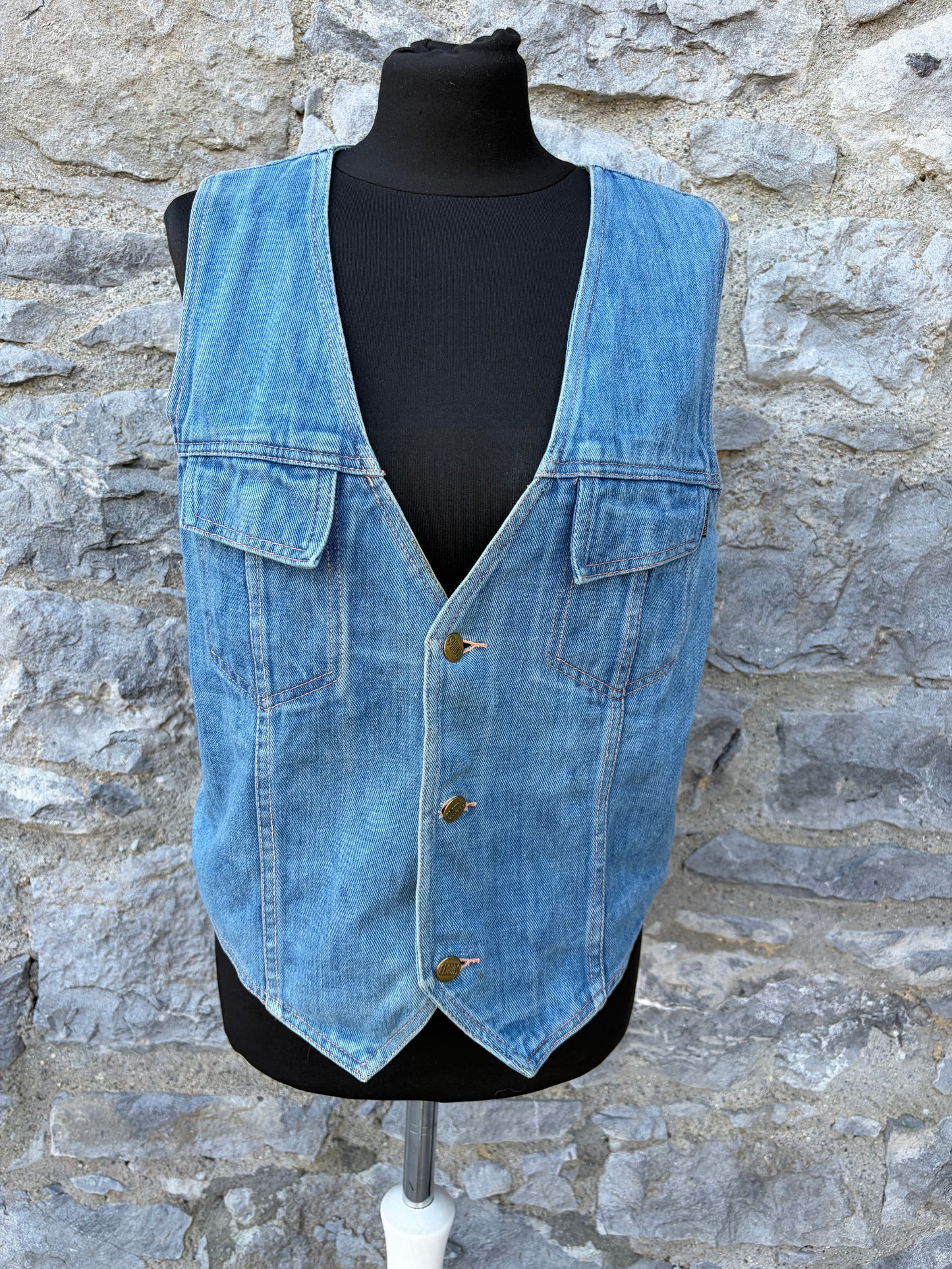 80s denim waistcoat uk 10-12