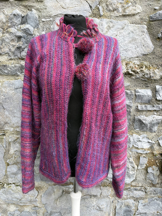 Berry&purple crocheted cardigan uk 12-14