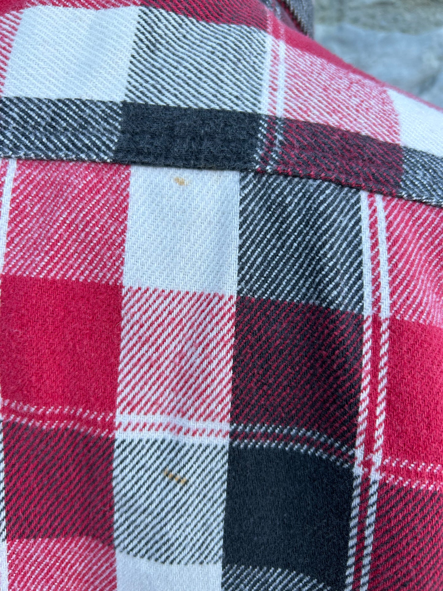 90d red&black check flannel shirt Large