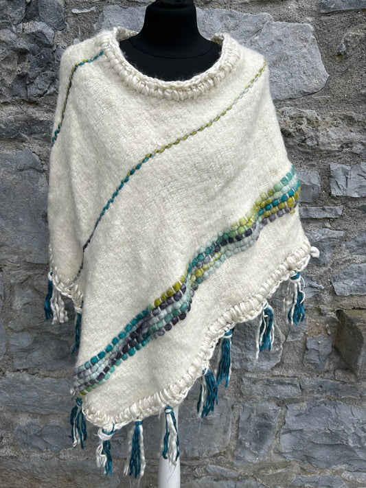 90s cream poncho uk 10-14