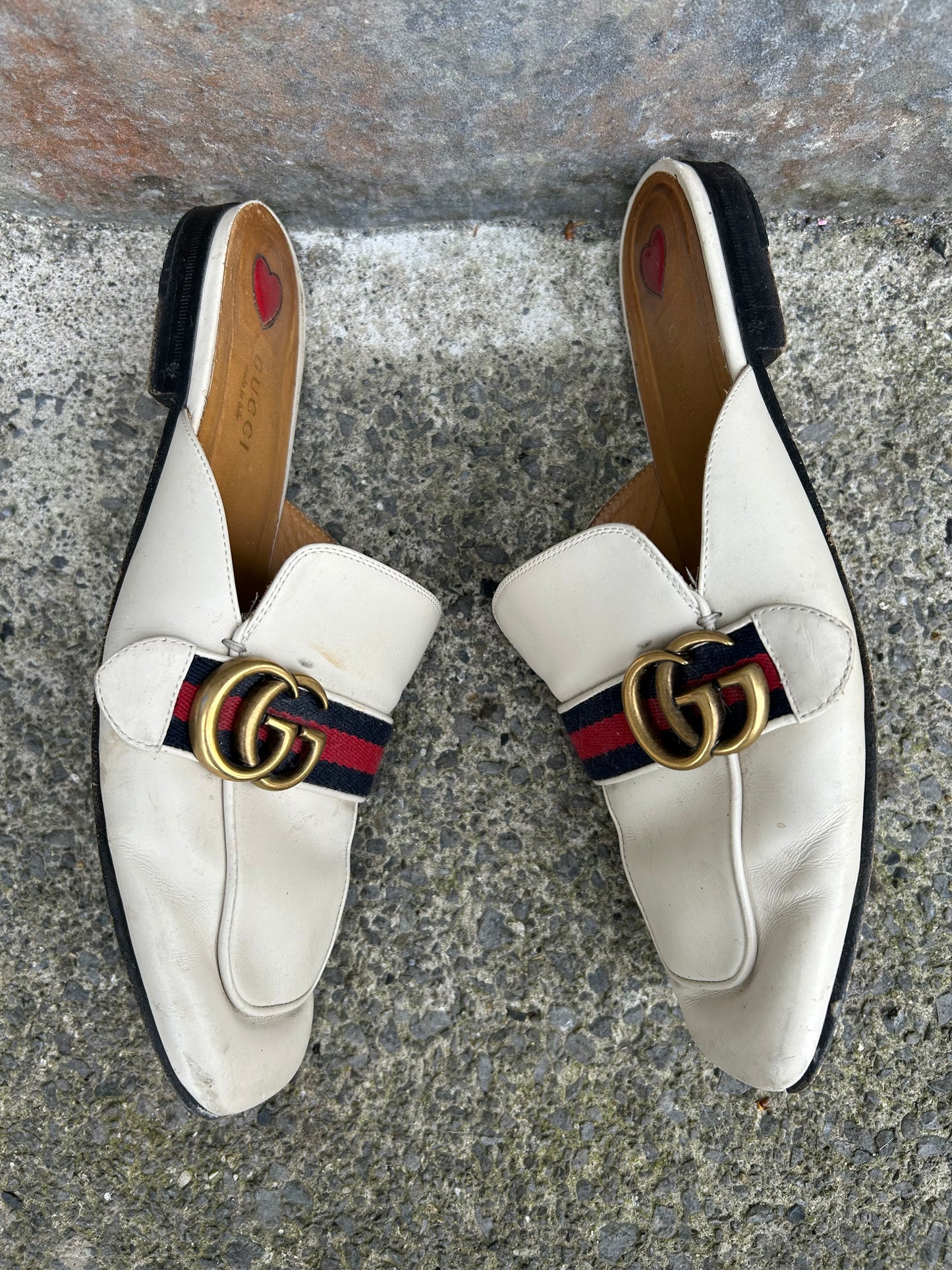 Off white Leather mules   uk 6 (eu 39)