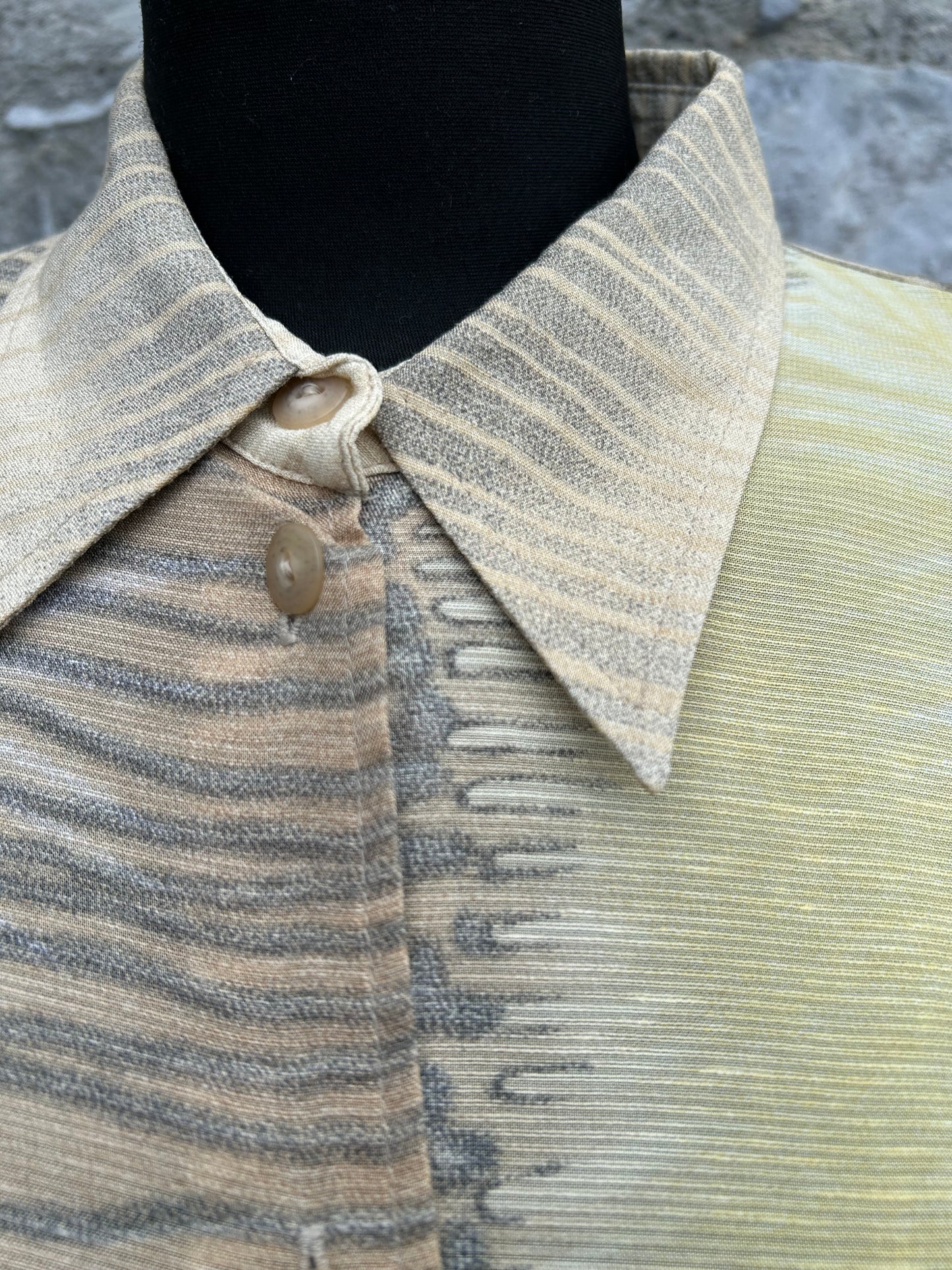 90s yellow&grey shirt uk 12-14
